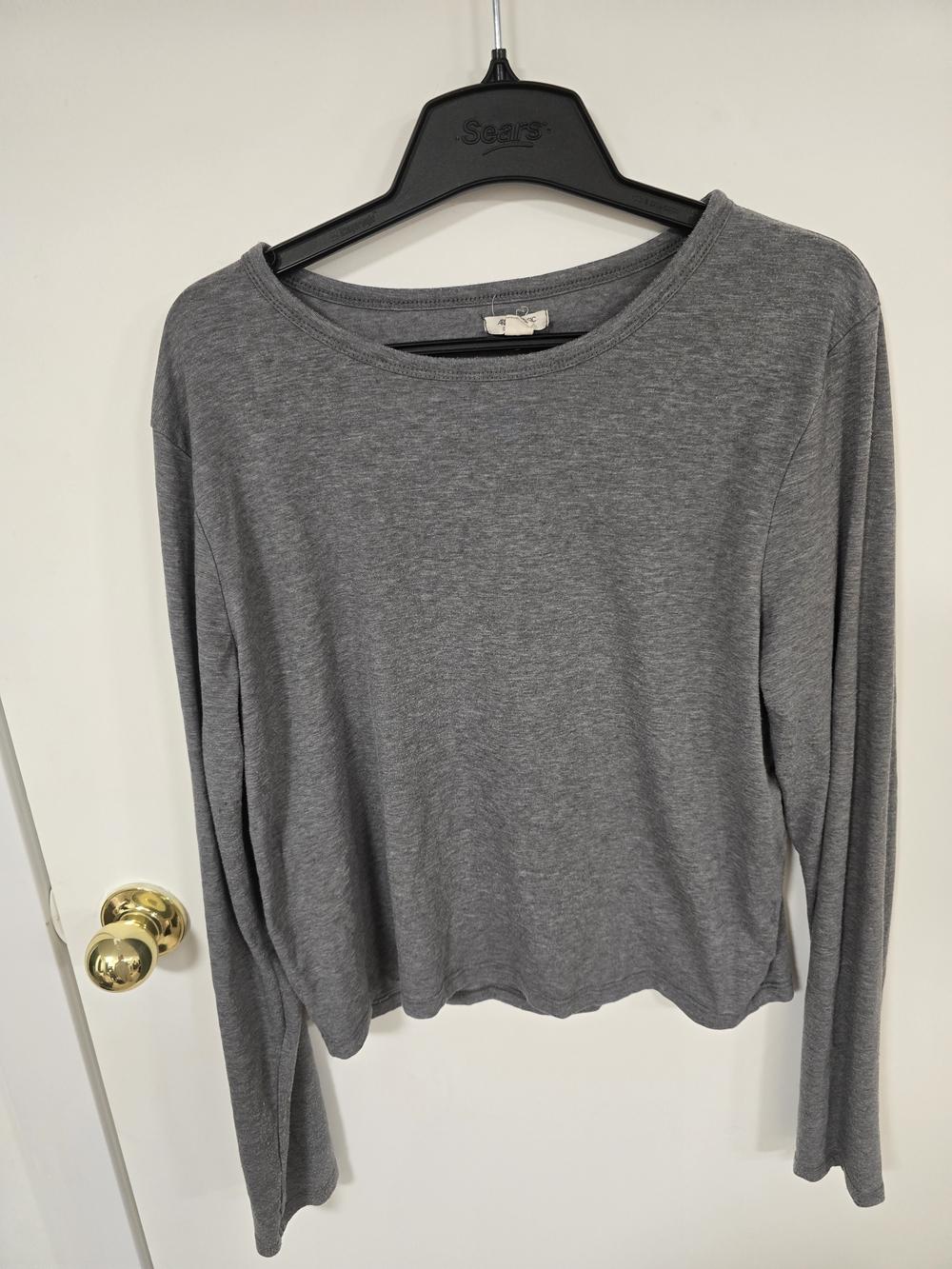 Ardene Women's Heather Gray Scoop Neck Long-Sleeve Top